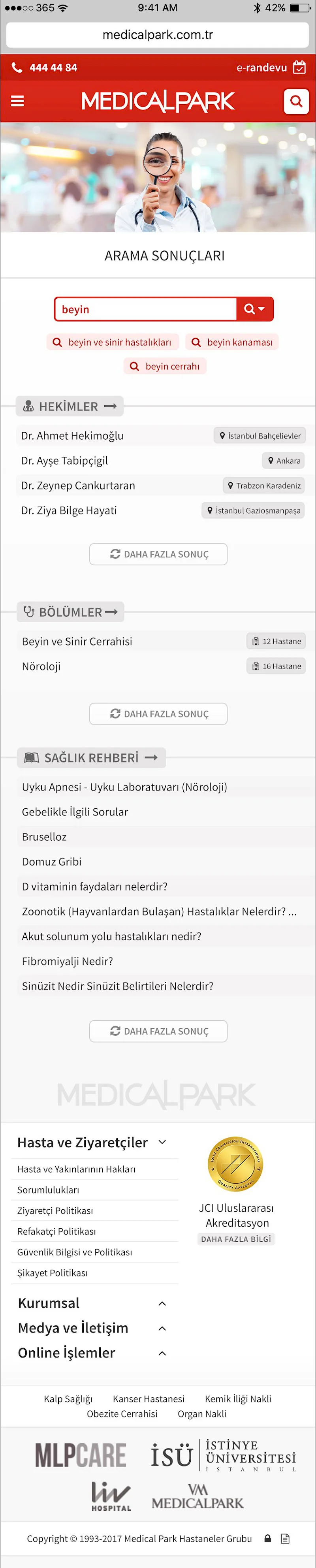 Medical Park &mdash; Search