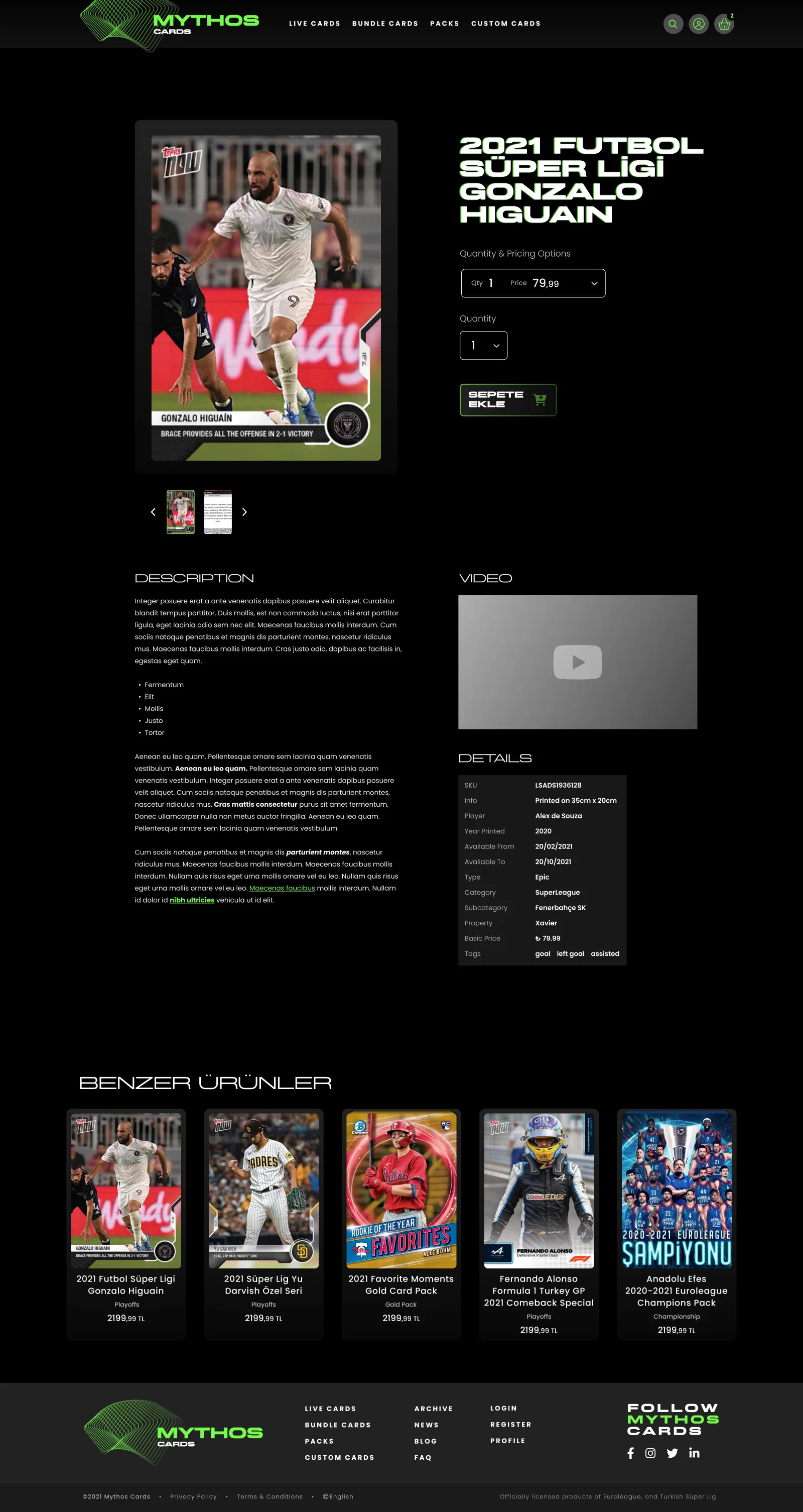 Mythos Cards &mdash; Product