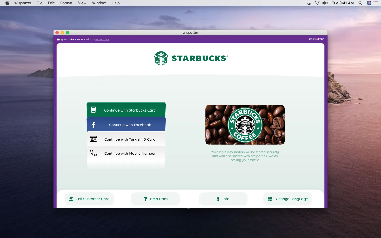 Desktop view - Captive Agent Entrance: Desktop